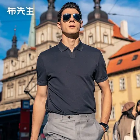 MrBu布先生海鸥领男士t恤2025夏新款polo珠地网眼凉感短袖AT15030图片