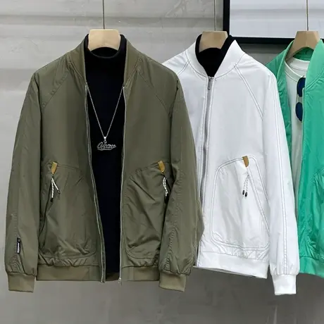 男装2023春秋季新款棒球服薄夹克男士休闲宽松工装飞行员外套男潮图片