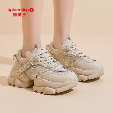 蜘蛛王厚底显高老爹鞋女2025年夏季新款网面透气轻便运动鞋休闲鞋商品大图
