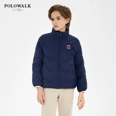 【白鸭绒】POLOWALK童装男童羽绒服2025秋冬新品立领长袖短款外套商品大图