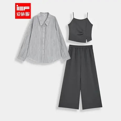 IEF/爱依服【大码女装】2025夏秋新款韩版休闲通勤气质上下套裤图片