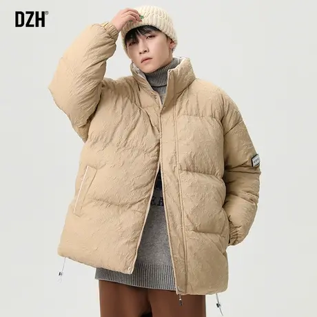 男士卡其色棉服男款冬季潮牌棉衣男2023年新款棉袄加厚外套防寒服商品大图