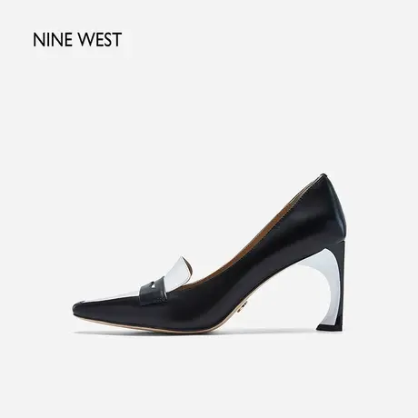 Nine West/玖熙尼尔跟高跟鞋气质秋季新款法式单鞋粗跟职业女鞋图片