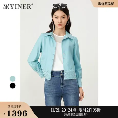 YINER音儿专选女装冬季直筒绵羊皮皮衣外套商品大图