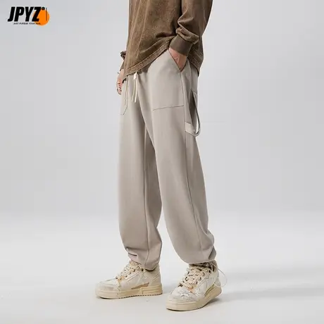 男生宽松长裤直筒宽松休闲抽绳束脚小工装裤美式运动耐磨秋冬裤子图片