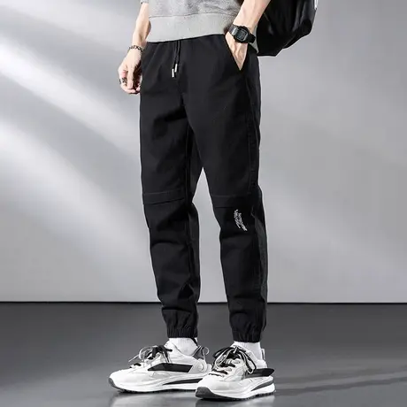 2024新款秋季长裤子男士运动裤黑色小脚束脚九分休闲卫裤潮流百搭商品大图
