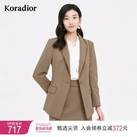 珂莱蒂尔复古长袖百搭西装外套女春秋新款小西服休闲通勤职业装图片