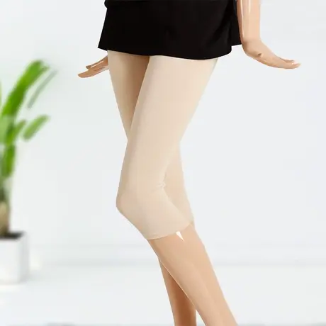 女春秋保暖膝盖棉七分打底裤弹力7分厚中裤肤色外穿防磨腿加肥8分图片