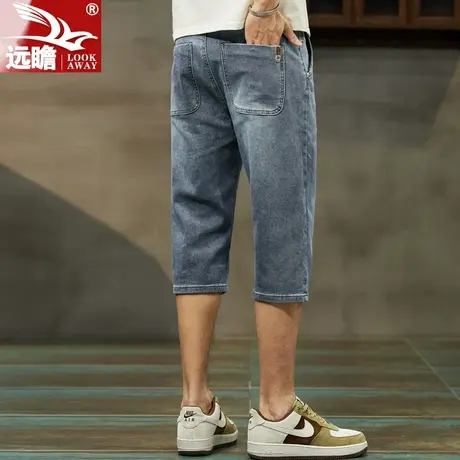 七分牛仔短裤男士夏季薄款休闲中裤宽松百搭夏天裤子潮牌帅气男裤商品大图