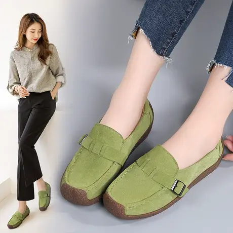 春季女鞋平底休闲鞋学生一脚蹬帆布鞋套脚老北京布鞋驾车鞋散步鞋商品大图