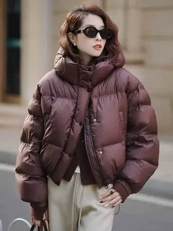 羽绒服女2023年新款冬季短款面包服加厚外套小众高级感设计师款图片