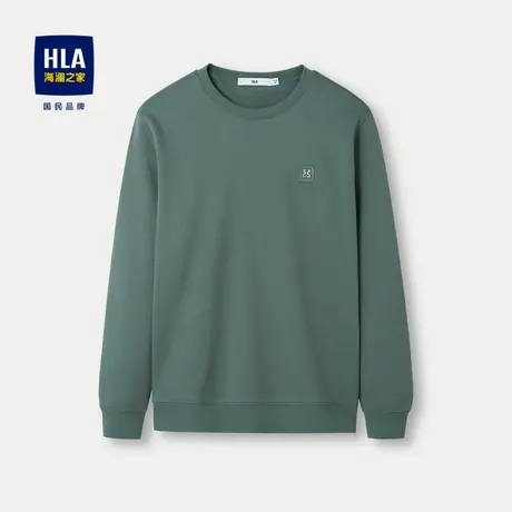HLA/海澜之家经典圆领长袖T恤24春夏新款高周波印花时尚打底衫男图片