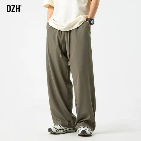 男士垂感休闲裤子男款美式高街春秋款潮牌男裤直筒裤百搭2024新款商品大图