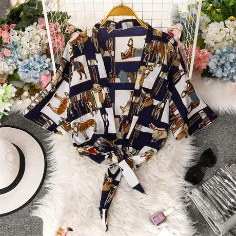 冷淡系高级感上衣女夏薄款开衫外套别致漂亮洋气小衫法式防晒衬衫图片