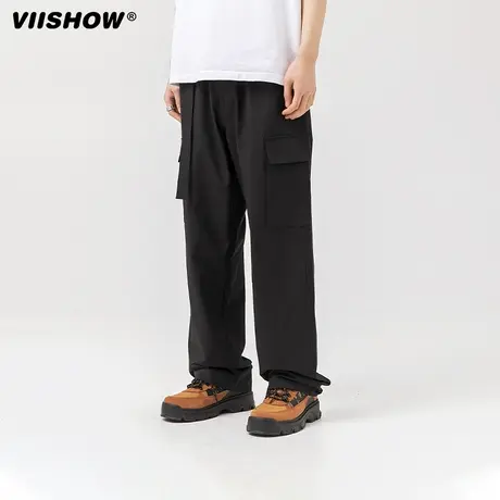 VIISHOW工装运动裤男宽松直筒潮牌男生休闲长裤2023春款休闲裤商品大图