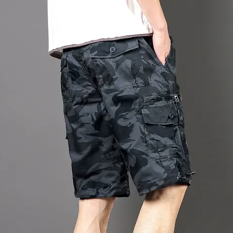夏季工装短裤男纯棉宽松潮牌五分裤中裤多口袋休闲7分裤户外运动图片