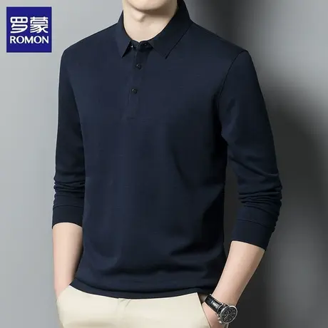 罗蒙羊毛无痕长袖polo衫男士春秋季商务休闲柔顺亲肤免烫打底衫图片