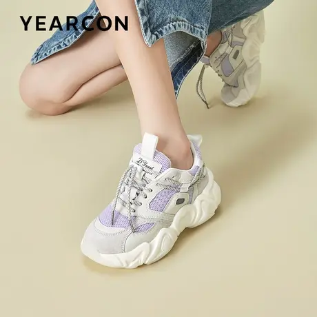意尔康厚底炸街老爹鞋女ins潮2024春季新款百搭韩版休闲运动女鞋商品大图