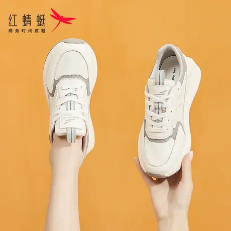 红蜻蜓厚底老爹鞋女款2023夏季新款港风ins潮运动休闲鞋透气女鞋商品大图