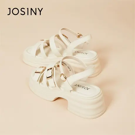 Josiny/卓诗尼粗跟凉鞋女款2024春夏季新款运动外穿女士厚底凉拖商品大图