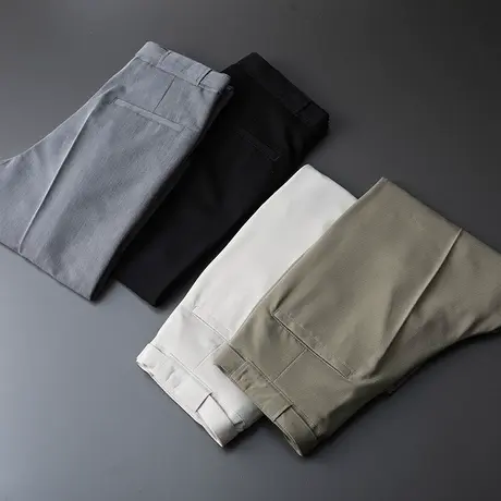 冰丝直筒小西裤男士2023新款商务正装夏季宽松休闲西装长裤子男生图片