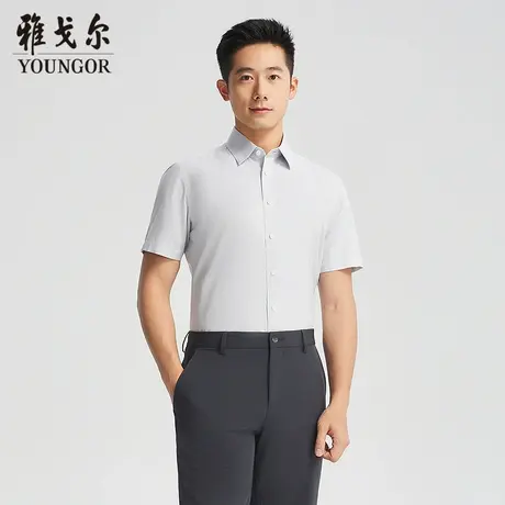 【商场同款】雅戈尔男士短袖衬衫夏季新款官方商务休闲短袖衬衫男图片