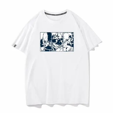 我的英雄学院纯棉宽松圆领夏季短袖T恤男女情侣装衣服半袖打底衫商品大图