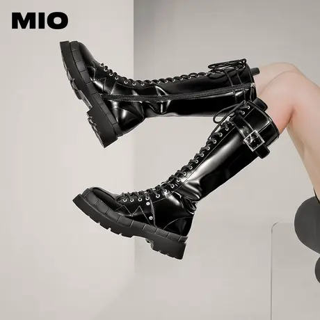 [吉娜同款]MIO米奥长筒靴时装靴骑士靴加绒高筒靴图片
