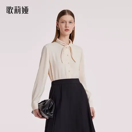 歌莉娅冬季新品气质通勤小领结职业衬衫女小香长袖上衣1BCC3E010图片