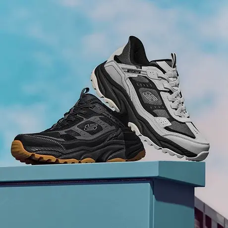 闪穿鞋Skechers斯凯奇夏季男机甲鞋厚底缓震回弹休闲鞋舒适运动鞋商品大图