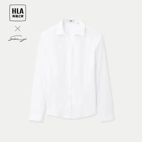 HLA海澜之家轻商务衫及系列长袖正装衬衫2023春秋新款纯色衬衣女商品大图