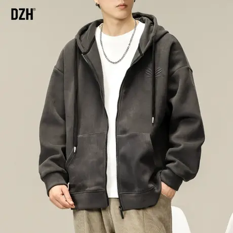 男士卫衣美式重磅连帽运动外套潮牌男春秋oversize宽松上衣连帽衫商品大图