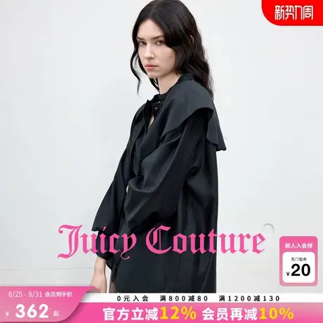 Juicy Couture橘滋衬衫女2025年秋季新款黑色高级轻薄宽松上衣商品大图