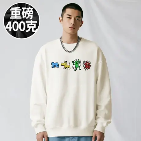 【大码男装】300斤大码男装潮男重磅加肥加大码圆领卫衣无帽春秋商品大图