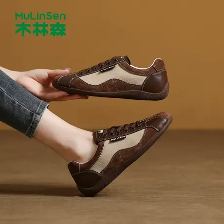 木林森女鞋2025年秋季新款内增高巨好看德训鞋女鞋时尚休闲运动鞋图片
