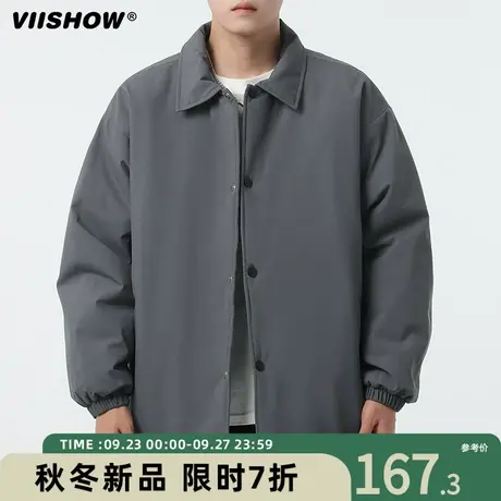 VIISHOW外套男春秋季2023新款潮牌日系宽松痞帅翻领工装夹克上衣商品大图