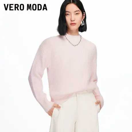 Vero Moda毛衣女2025秋冬新款圆领亮片针织毛绒软糯上衣时尚优雅商品大图