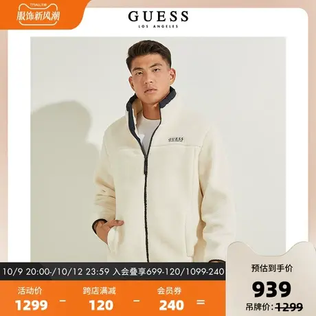 GUESS 男士个性经典立领百搭仿羊羔绒外套-ML4K7481商品大图