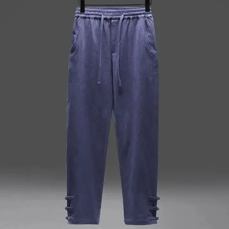 休闲裤男秋冬季宽松加绒运动小脚中腰长裤中国风复古男裤子大码潮商品大图