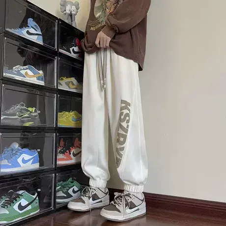 裤子男款秋季宽松百搭束脚锥形裤男生休闲长裤青少年流行运动卫裤商品大图