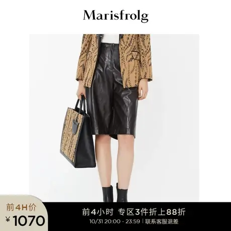 【商场同款】玛丝菲尔女装冬季新款五分黑色休闲裤裤子商品大图