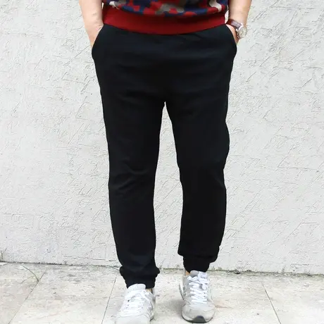 Daevu/大依无忧韩版特大号弹力小脚加肥加大码男士运动裤休闲裤商品大图