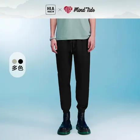 HLA/海澜之家中国心系列休闲裤秋季新款松紧腰宽松束脚口卫裤男商品大图