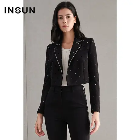 恩裳春季条纹白点西装外套款商品大图