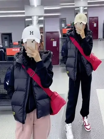 黑色羽绒马甲女短款加厚白鸭绒外穿背心马夹2023秋冬新款羽绒外套商品大图