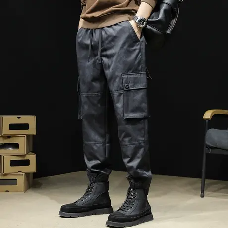 休闲工装裤男潮牌春季2024新款束脚男士机能大码裤子春秋迷彩男裤商品大图