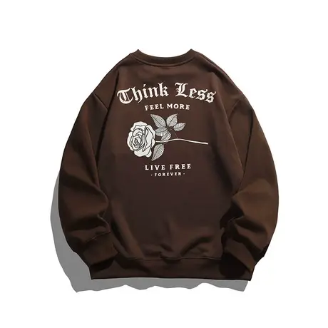 2024新款男装圆领卫衣春秋款美式高街上衣服春季男生印花长袖T恤商品大图