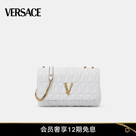 【甄选折扣】VERSACE/范思哲 女士Barocco V字斜挎包绗缝单肩包图片