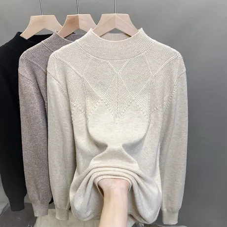 半高领毛衣女打底衫2025春秋新款套头外穿针织衫内搭厚洋气上衣潮图片