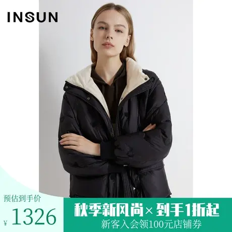 恩裳2022冬季时尚爱心点缀保暖休闲百搭鹅绒羽绒服女商品大图
